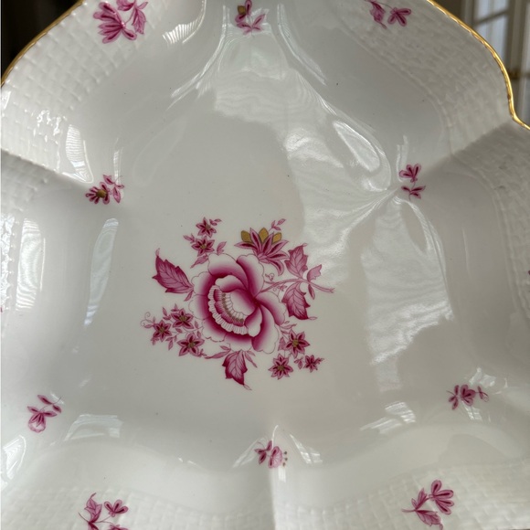 Rare Herend  Fortuna rust triangle serving dish, " circa 1930 Raspberry - Picture 6 of 8